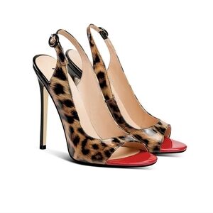 High Stilletto Heel Open Toe Slingback Sandal - Size US (11) - EU (42)